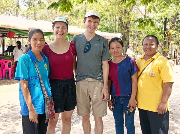Tourists visiting an organic farming event in Ubon