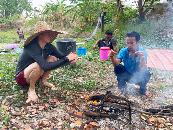 learning isaan style cooking bbq fresh fish