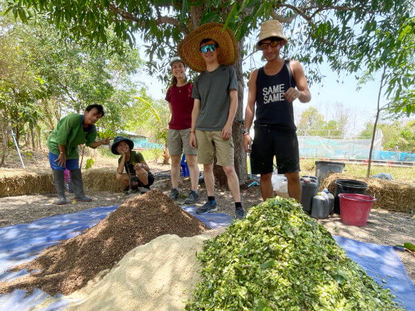 learning to make compost in Isaan, Thailand