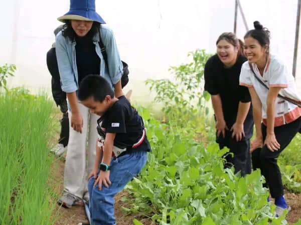 Teaching organic farming to kids in Ubon Thailand